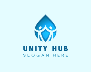 Human Community Droplet logo design