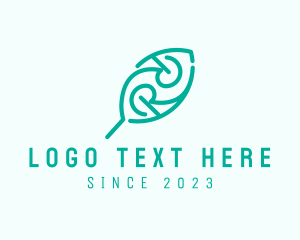 Typography - Green  Leaf Letter R logo design
