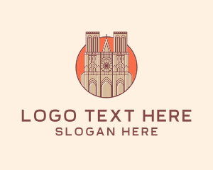Ancient - Notre Dame Church logo design
