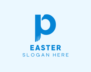 Blue Eagle Letter P Logo