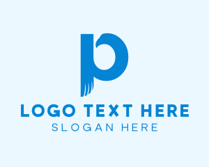 Lettermark - Blue Eagle Letter P logo design