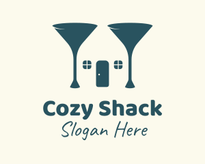 Shack - Wine Glass House logo design