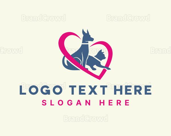 Dog Cat Pet Love Logo