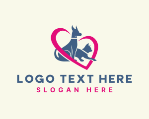 Kitten - Dog Cat Pet Love logo design