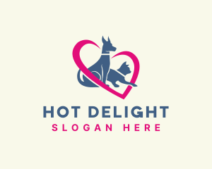 Dog Cat Pet Love logo design