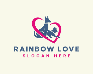 Dog Cat Pet Love logo design