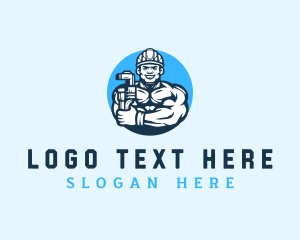 Tool - Muscular Plumber Worker logo design