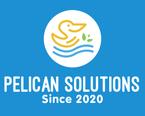 Pelican - Swimming Nature Bird logo design