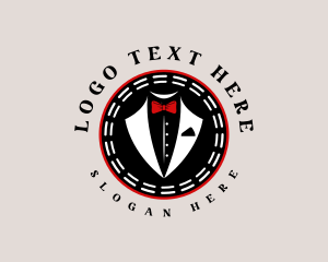 Businessman - Tuxedo Ribbon Tie logo design