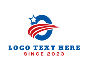 Nationalism - American Patriot Letter O logo design