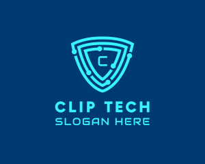 Digital Tech Circuit Shield  logo design