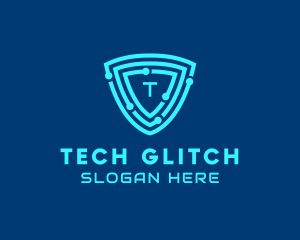 Digital Tech Circuit Shield  logo design