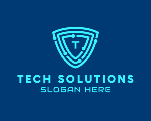 Cyber Security - Digital Tech Circuit Shield logo design