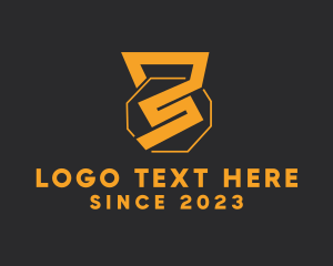 Yellow - Golden Kettlebell Fitness Letter S logo design