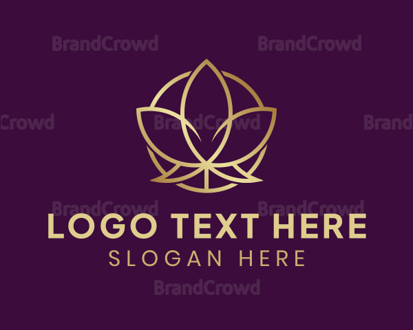 Golden Organic Lotus Logo