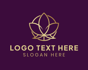 Pilates - Golden Organic Lotus logo design