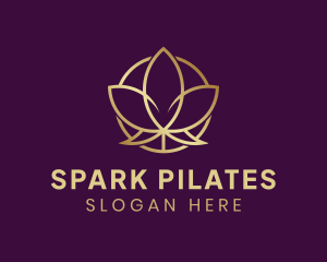 Golden Organic Lotus logo design