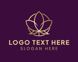 Golden Organic Lotus Logo