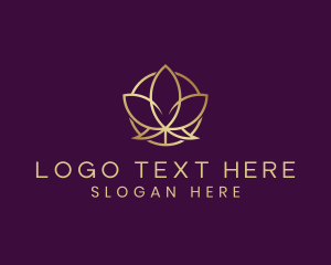 Spa - Golden Organic Lotus logo design