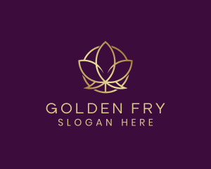 Golden Organic Lotus logo design