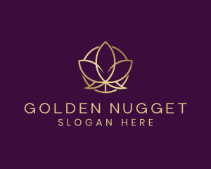 Golden Organic Lotus logo design