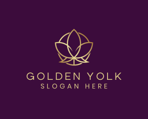 Golden Organic Lotus logo design