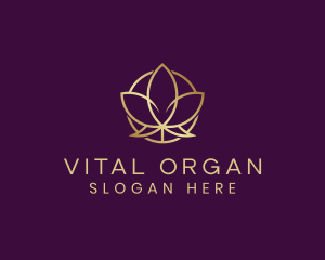 Golden Organic Lotus logo design