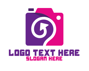 Lens - Pink & Purple Photography logo design
