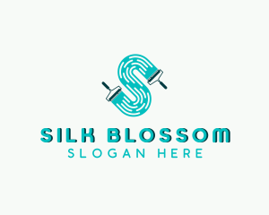 Handyman Paint Roller Letter S logo design