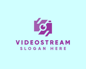 Youtube - Purple Photographer Camera logo design