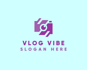 Vlogging - Purple Photographer Camera logo design