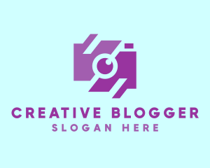 Blogger - Purple Photographer Camera logo design