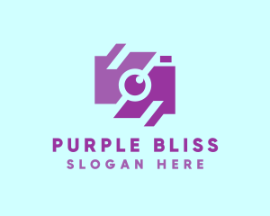 Purple Photographer Camera  logo design