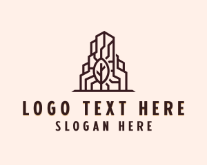 Leaf - Eco Real Estate Building logo design