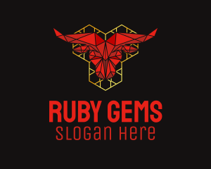 Modern Ox Head Ruby logo design