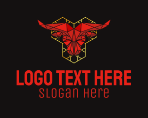 Polygonal - Modern Ox Head Ruby logo design