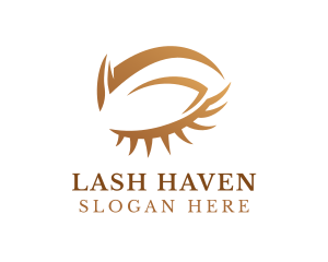 Gold Beautiful Eyelashes logo design