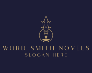 Novelist - Writing Quill Pen logo design