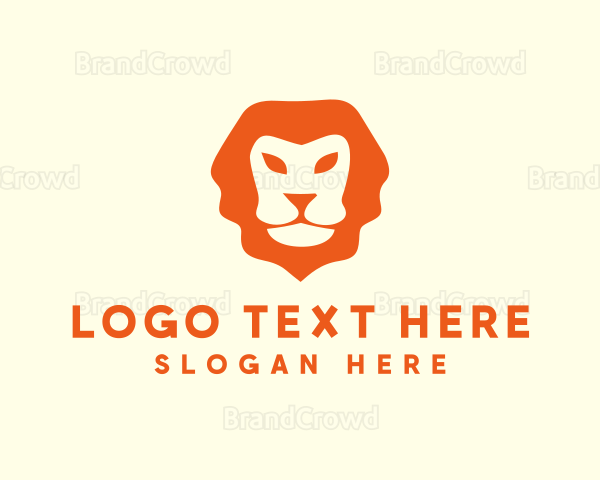 Orange Wild Lion Logo