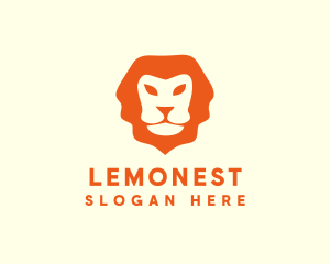 Orange Wild Lion Logo