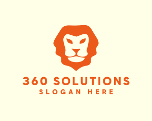 Orange Wild Lion logo design