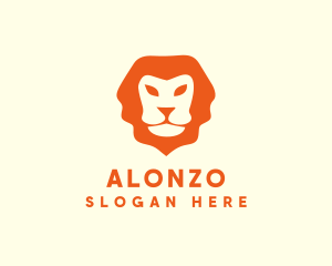 Orange Wild Lion logo design