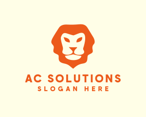 Orange Wild Lion logo design