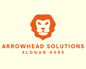 Orange Wild Lion logo design