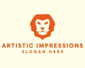 Orange Wild Lion logo design