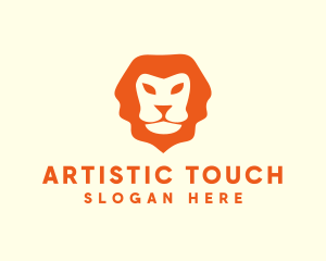 Orange Wild Lion logo design