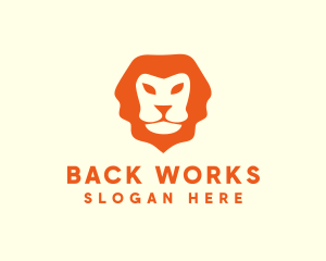 Orange Wild Lion logo design