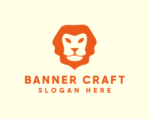 Orange Wild Lion logo design