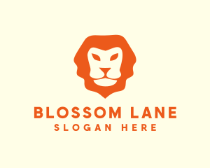 Orange Wild Lion logo design