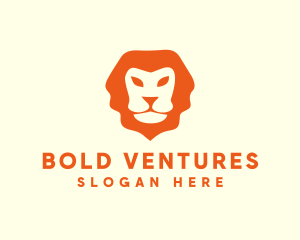 Orange Wild Lion logo design